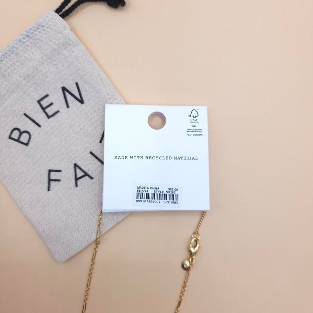 Madewell gold necklace with black stone - Picture 5 of 8